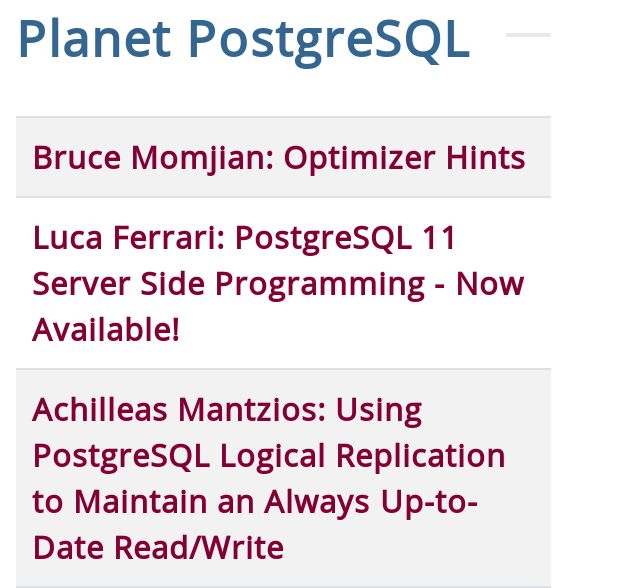 Planet PostgreSQL Feed