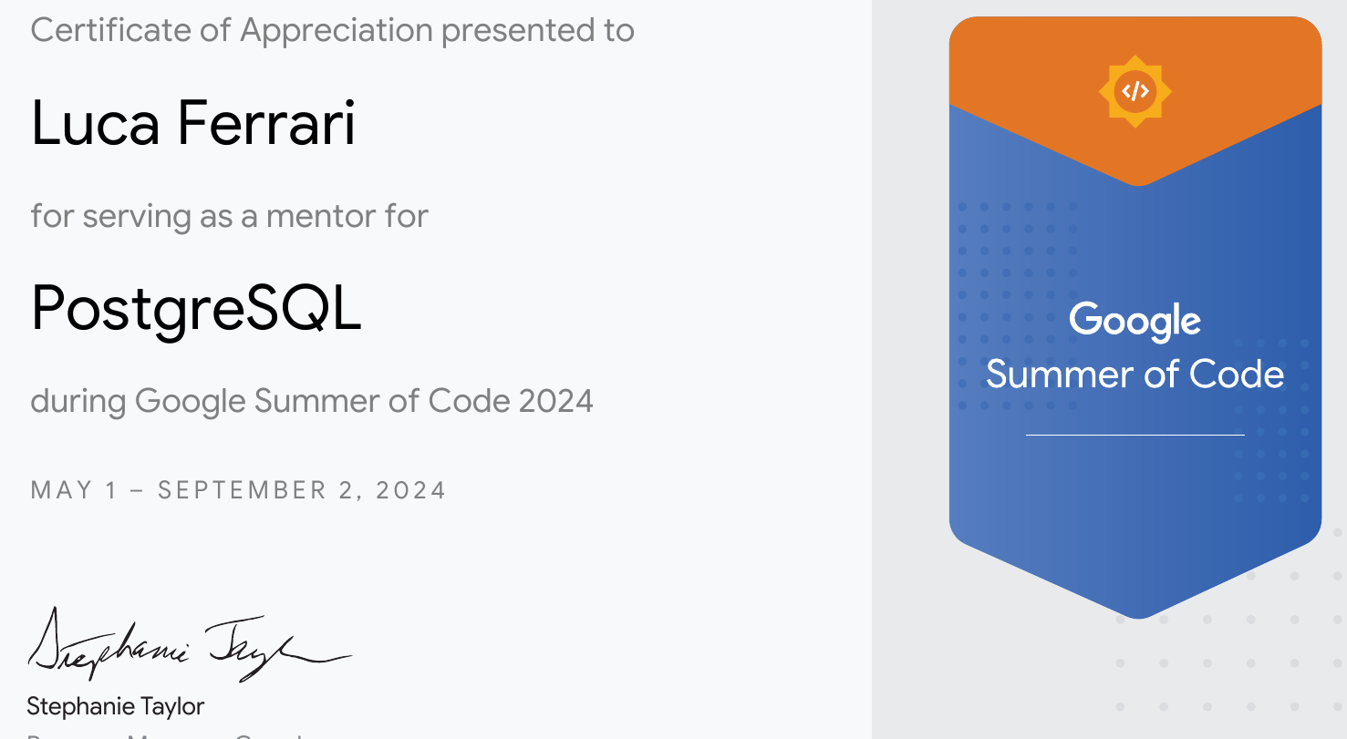 Google Summer of code certificate